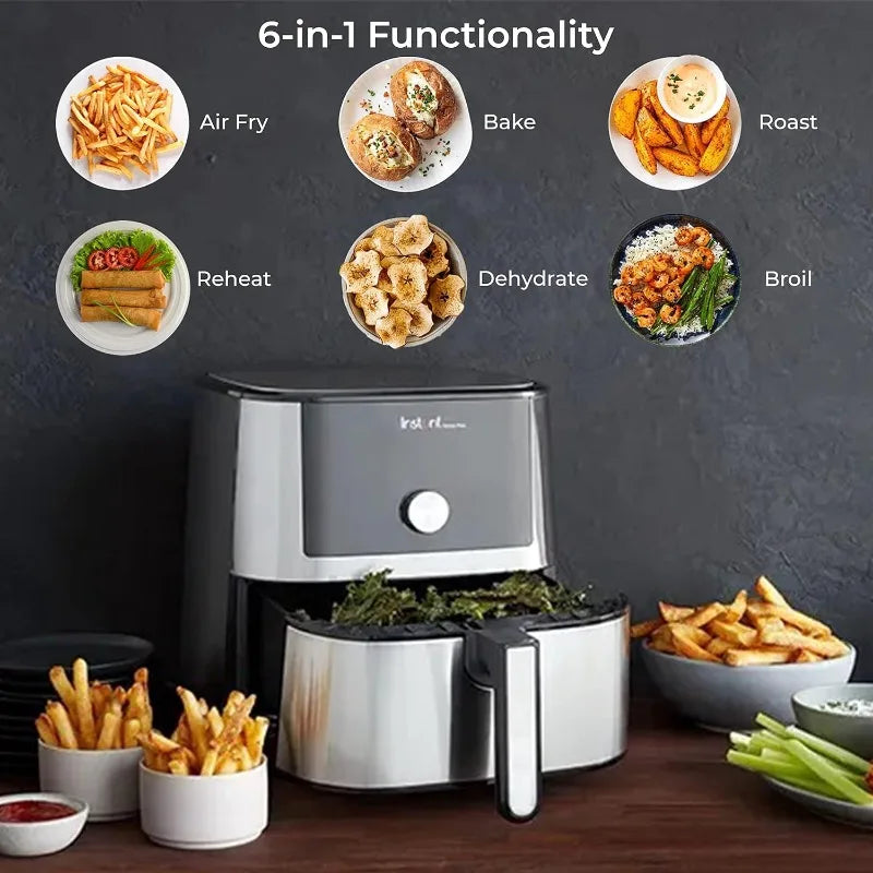 6QT Air Fryer, Broils, Dehydrates, Roasts, Reheats, Bakes