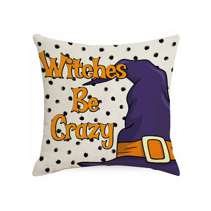 Halloween Decorative Linen Throw Pillow Cover (Pillow Insert Not Included)