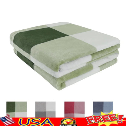Plush Reversible Plaid Flannel Fleece Throw Blanket