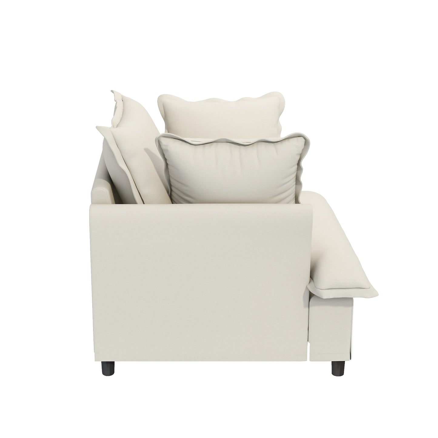 Oversized Single Seat Chenille Armchair with Pillows