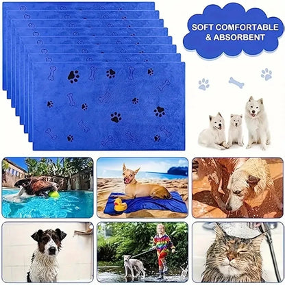 2pcs Soft Microfiber Dog Towels - Quick Dry, Absorbent