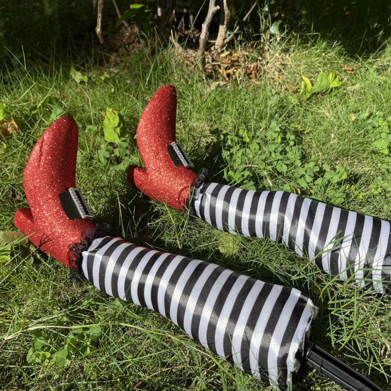2pcs Halloween Evil Witch Legs Props Upside Down