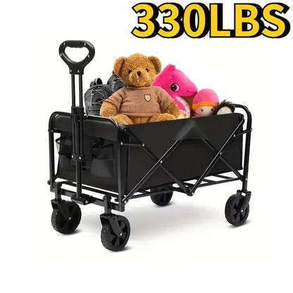 Heavy Duty Foldable Utility Cart for Groceries, Sports, Gardening